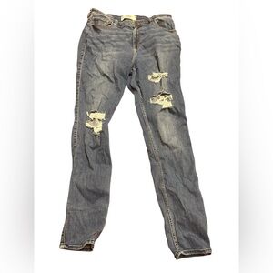 Hollister Curvy High Rise Skinny Jeans Distressed 14 Long W32L